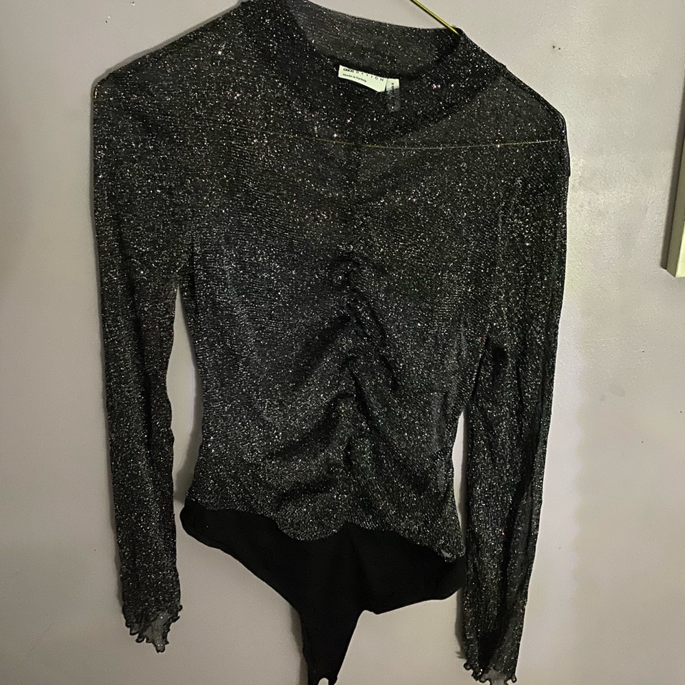 ASOS design ruched glitter bodysuit size us 6